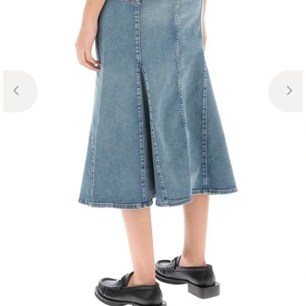 Ganni Blue Denim Midi Skirt